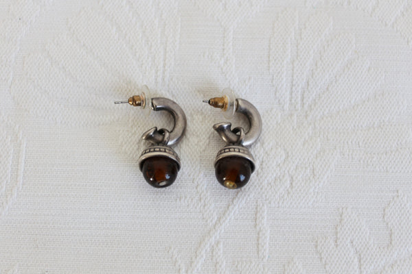 VINTAGE HALF HOOP DROP EARRINGS