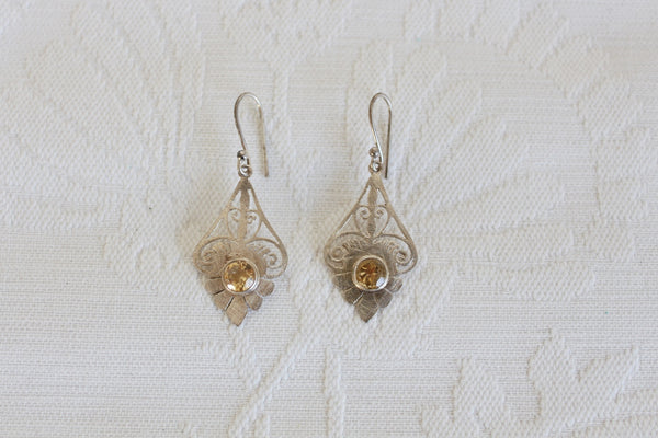 HAND MADE CZ DROP EARRINGS