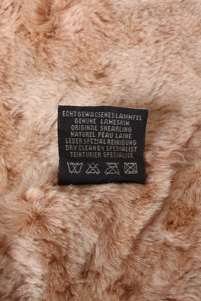 LAMBSKIN SHEARLING VINTAGE LEATHER COAT TAN - SIZE 8