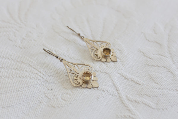 HAND MADE CZ DROP EARRINGS