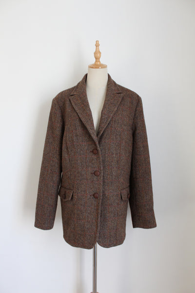 WALBUSCH HARRIS TWEED WOOL BLAZER - SIZE 16