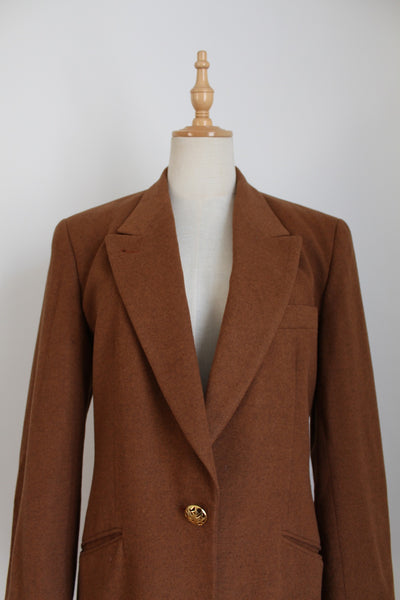 JOBIS ANGORA WOOL BLAZER TAN - SIZE 8