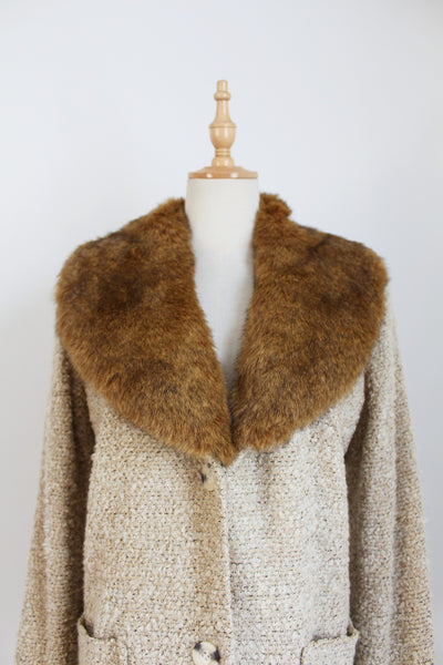 DENNIS BASSO FAUX FUR COLLAR JACKET - SIZE 10