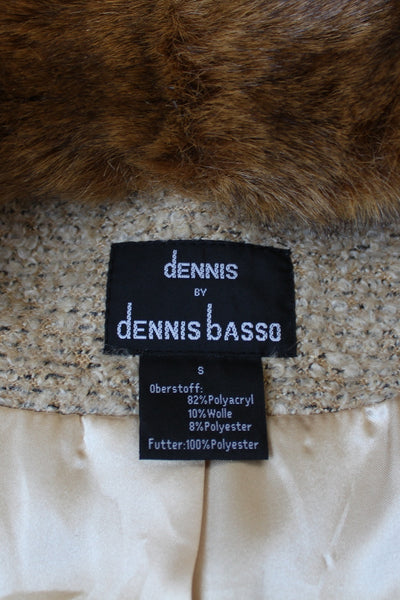 DENNIS BASSO FAUX FUR COLLAR JACKET - SIZE 10