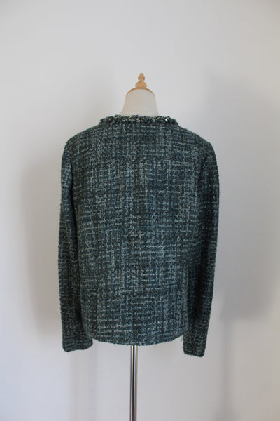 STEFFEN SCHRAUT BOUCLE WOOL JACKET TEAL - SIZE 10