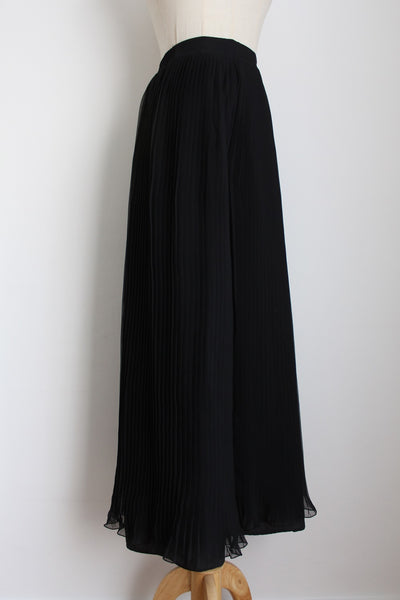 VINTAGE PLEATED PALAZZO PANTS BLACK - SIZE 12