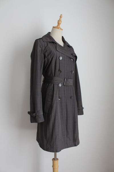 BANANA REPUBLIC PLAID TRENCH COAT - SIZE 10