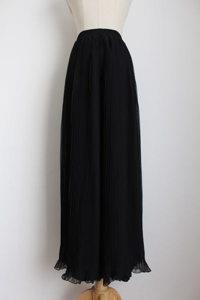 VINTAGE PLEATED PALAZZO PANTS BLACK - SIZE 12