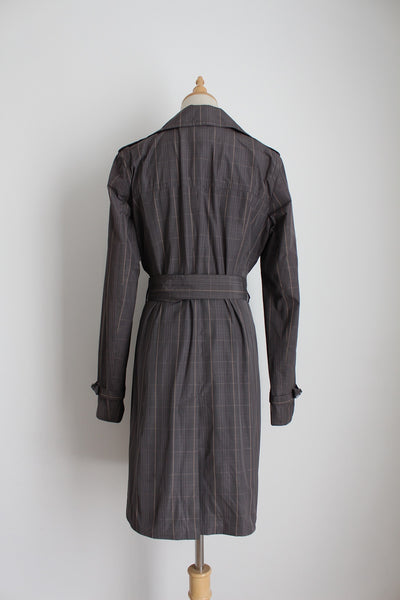 BANANA REPUBLIC PLAID TRENCH COAT - SIZE 10