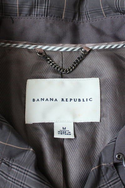 BANANA REPUBLIC PLAID TRENCH COAT - SIZE 10