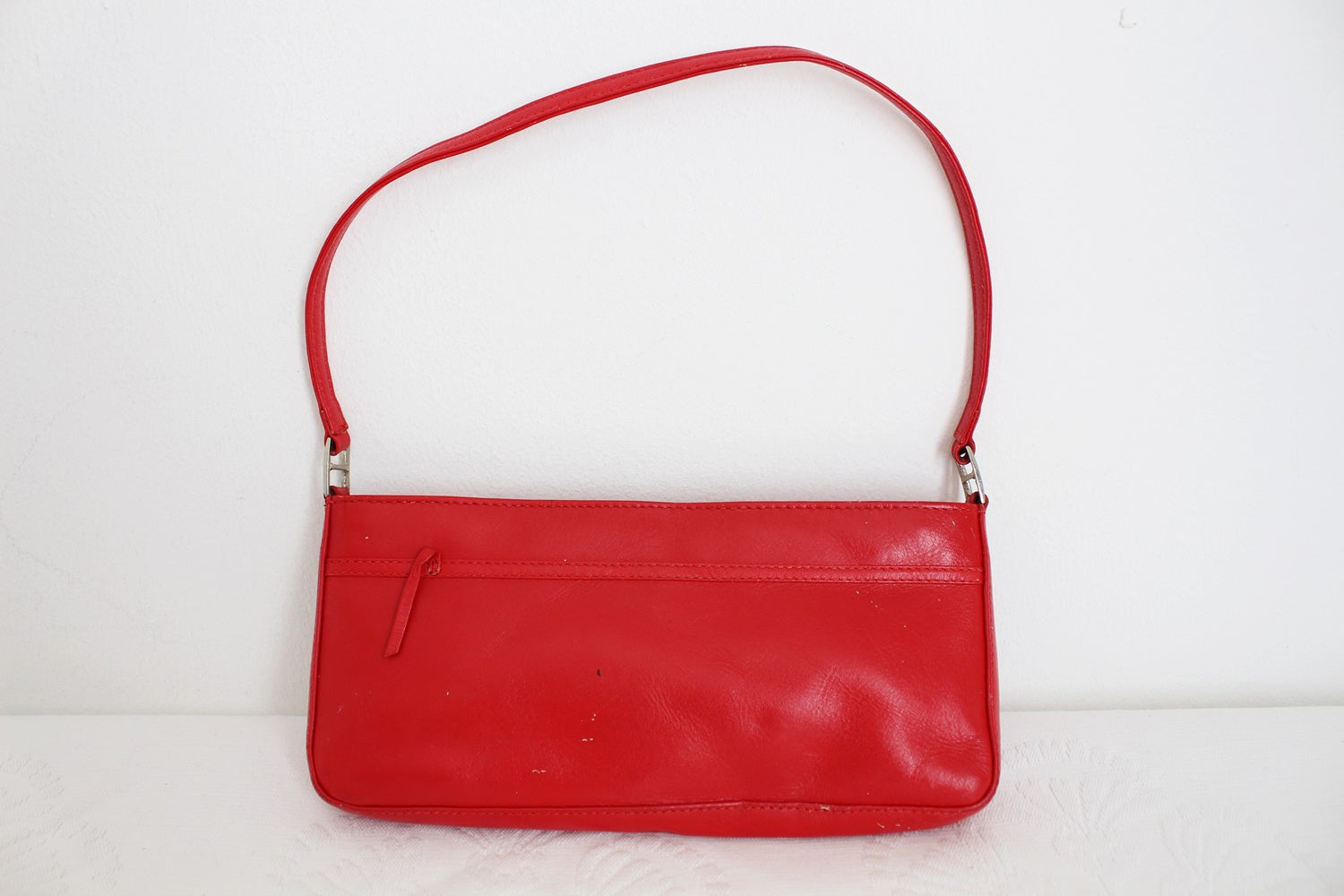 FAITH GENUINE LEATHER SMALL SHOULDER BAG RED