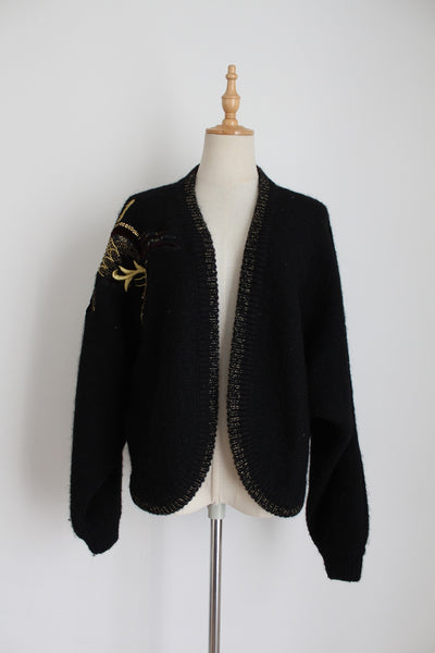 EXCEL MOHAIR BLEND APPLIQUE JERSEY - SIZE S/M