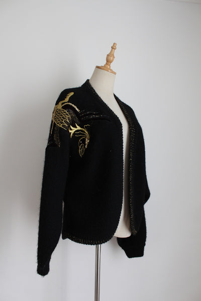EXCEL MOHAIR BLEND APPLIQUE JERSEY - SIZE S/M