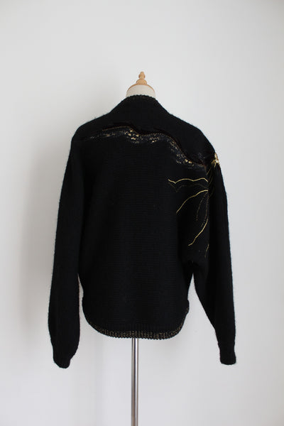 EXCEL MOHAIR BLEND APPLIQUE JERSEY - SIZE S/M