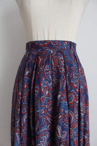 VINTAGE PAISLEY PLEATED SKIRT - SIZE 6