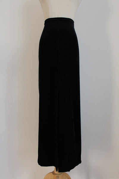 HIP HOP VELOUR MAXI SKIRT BLACK - SIZE 10