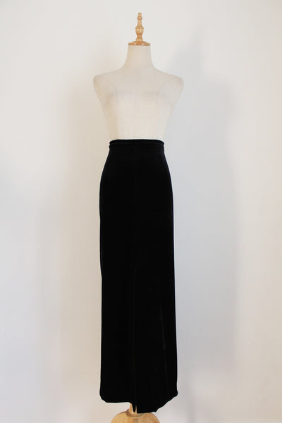 HIP HOP VELOUR MAXI SKIRT BLACK - SIZE 10