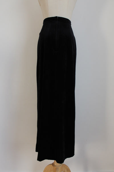 HIP HOP VELOUR MAXI SKIRT BLACK - SIZE 10
