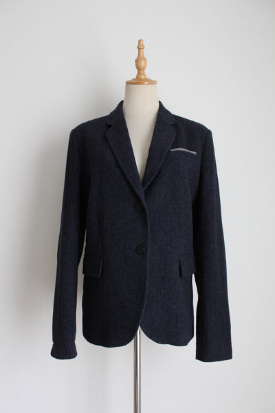 KATWIL LONDON 100% WOOL BLAZER NAVY - SIZE 14
