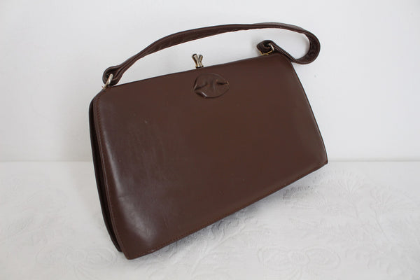 STUTTAFORDS VINTAGE GENUINE LEATHER BAG BROWN