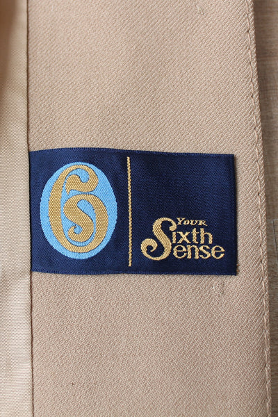 VINTAGE SIXTH SENSE WOOL BLAZER TAN - SIZE 8