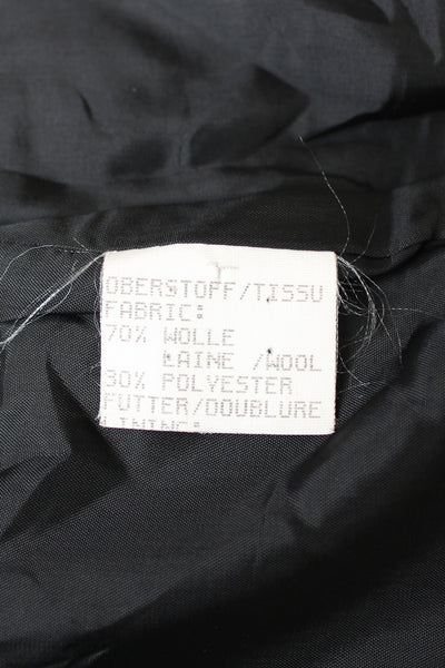 VINTAGE STRIPED WOOL BLAZER BLACK - SIZE 8
