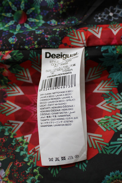 DESIGUAL CHECK WOOL COAT RED - SIZE 8