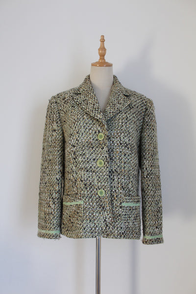 GERRY WEBER TWEED BLAZER GREEN - SIZE 12
