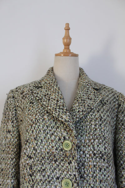 GERRY WEBER TWEED BLAZER GREEN - SIZE 12