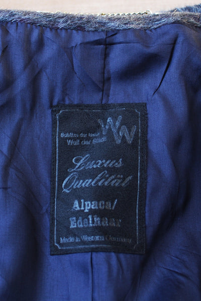 VINTAGE ALPACA WOOL STRIPED COAT - SIZE 16