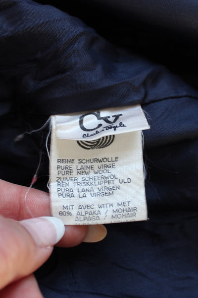 VINTAGE ALPACA WOOL STRIPED COAT - SIZE 16