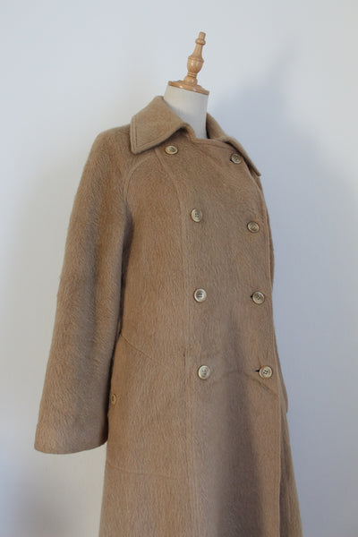 GIL BRET WOOL MOHAIR COAT TAN - SIZE 8