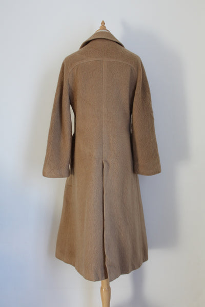 GIL BRET WOOL MOHAIR COAT TAN - SIZE 8