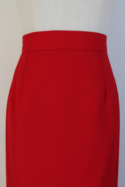 DAKS LONDON WOOL PENCIL SKIRT RED - SIZE 10