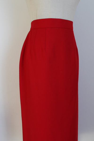 DAKS LONDON WOOL PENCIL SKIRT RED - SIZE 10