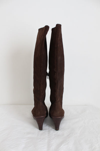 MICHAEL KORS SUEDE WEDGE BOOTS - SIZE 8.5