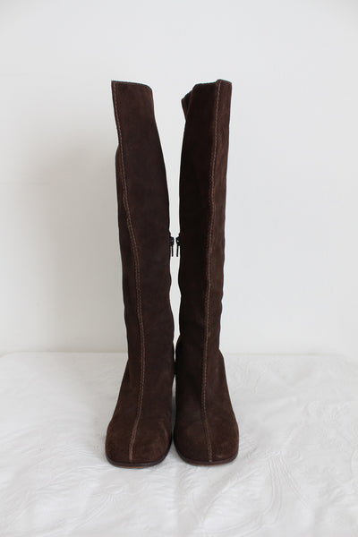 MICHAEL KORS SUEDE WEDGE BOOTS - SIZE 8.5