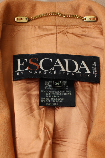 ESCADA WOOL BLAZER ORANGE - SIZE 8