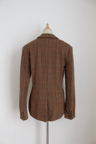 RALPH LAUREN WOOL BLAZER BROWN - SIZE 8