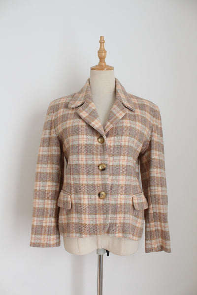871 MADISON AVENUE PLAID BLAZER - SIZE 8