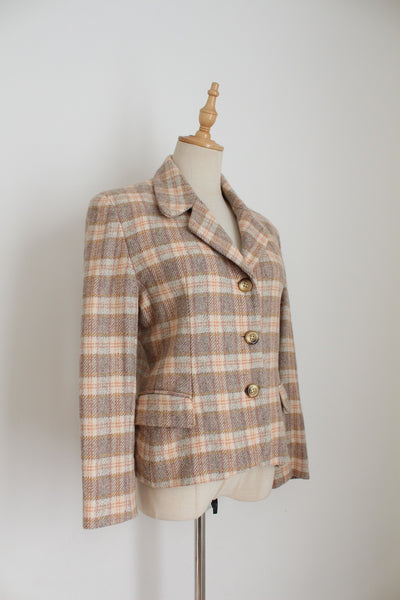 871 MADISON AVENUE PLAID BLAZER - SIZE 8