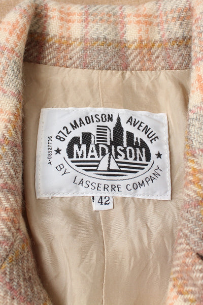 871 MADISON AVENUE PLAID BLAZER - SIZE 8