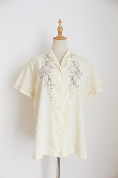 PEACOCK CHINESE EMBROIDERY SHIRT - SIZE 10