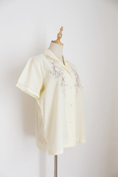 PEACOCK CHINESE EMBROIDERY SHIRT - SIZE 10
