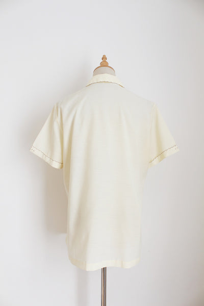 PEACOCK CHINESE EMBROIDERY SHIRT - SIZE 10