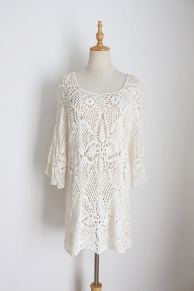 VINTAGE CROCHET BEACH DRESS - SIZE S/M