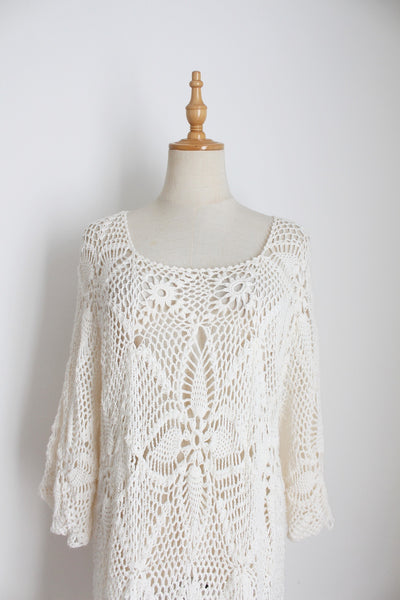 VINTAGE CROCHET BEACH DRESS - SIZE S/M