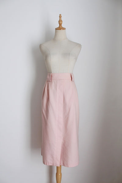 VINTAGE WOOL PENCIL SKIRT PINK - SIZE 6