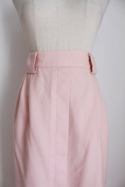 VINTAGE WOOL PENCIL SKIRT PINK - SIZE 6