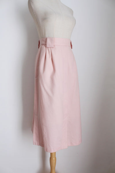VINTAGE WOOL PENCIL SKIRT PINK - SIZE 6